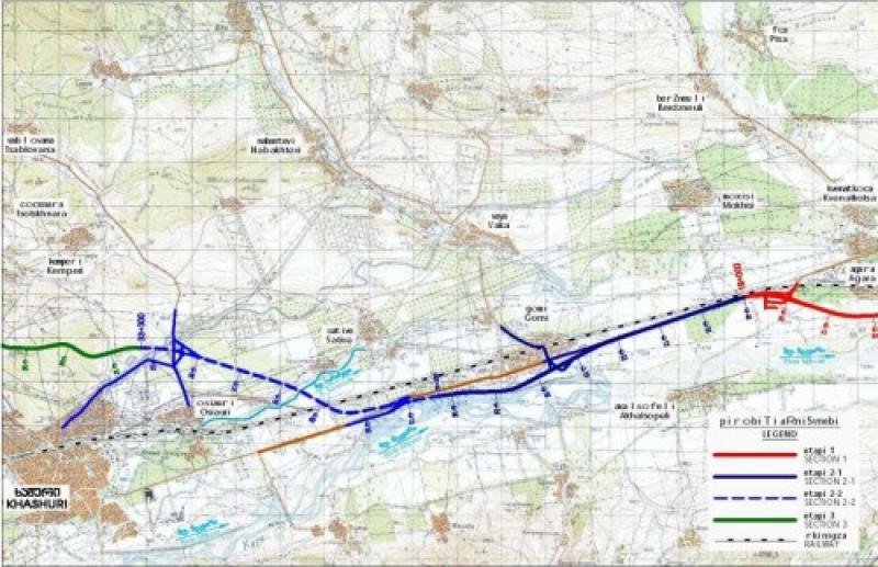 TRAZADO DE LA AUTOPISTA E-60. TRAMO RUISI-RIKOTI (GEORGIA)